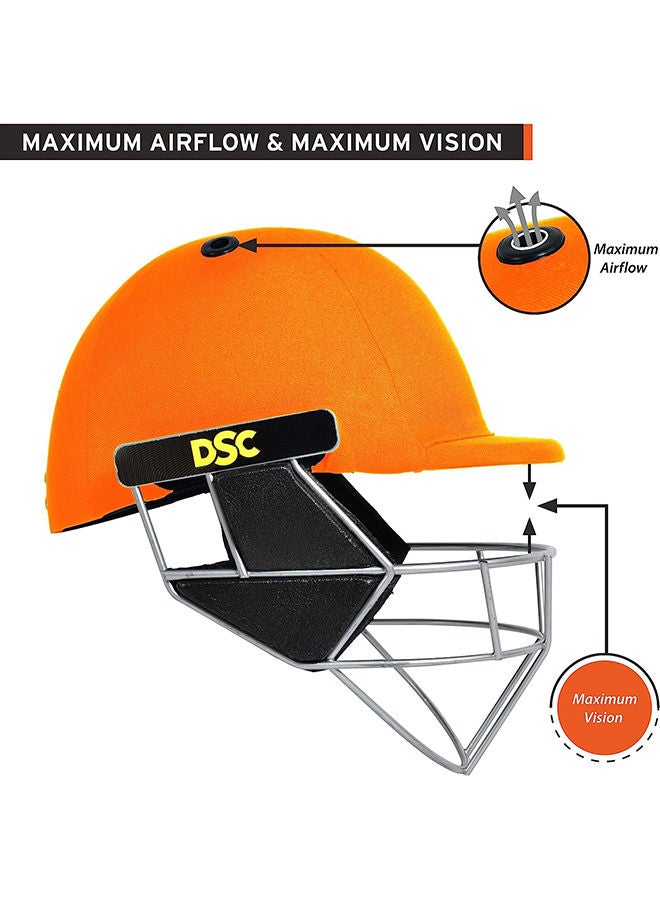 SCUD Cricket Helmet | Size: Large | For Men & Boys | Fixed Spring Steel Grill | Adjustable Back Support Strap | Removable and washable sweatband | Lightweight