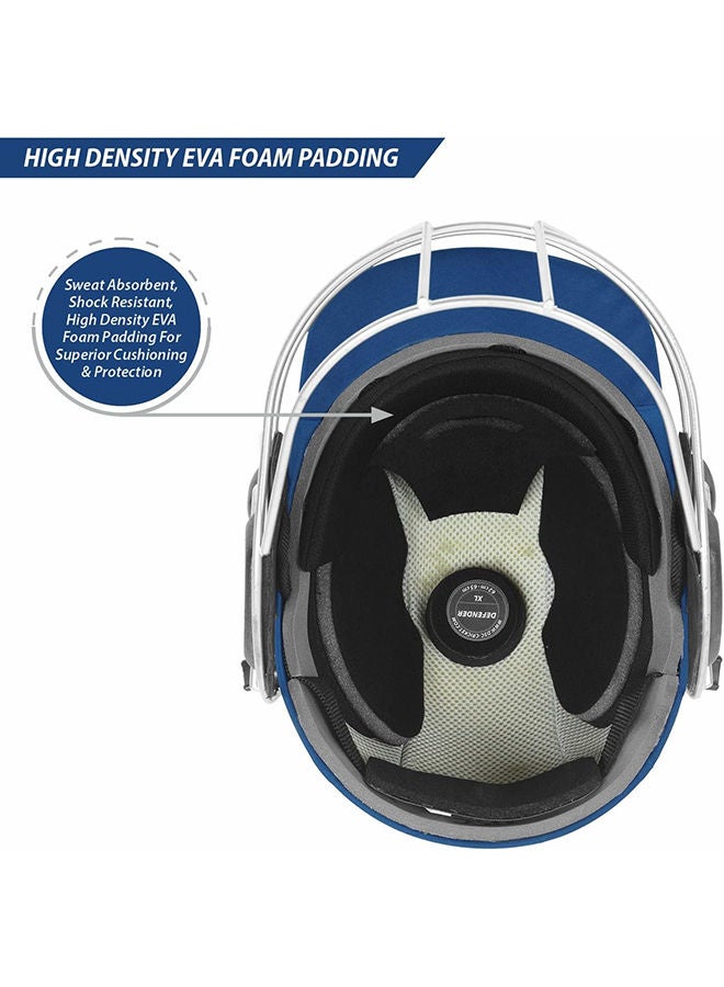 Defender Cricket Helmet | For Men & Boys | Adjustable Steel Grill | Back Support Strap | Lightweight