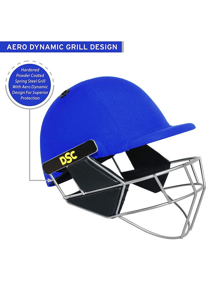 SCUD Cricket Helmet | Royal Blue | Size: Extra Large | For Men & Boys | Fixed Spring Steel Grill | Adjustable Back Support Strap | Removable and washable sweatband | Lightweight
