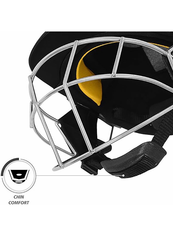 SCUD Cricket Helmet | Size: Medium | For Men & Boys | Fixed Spring Steel Grill | Adjustable Back Support Strap | Removable and washable sweatband | Lightweight