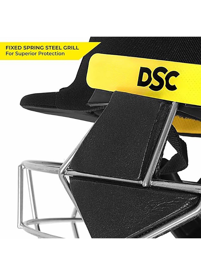 SCUD Cricket Helmet | Size: Medium | For Men & Boys | Fixed Spring Steel Grill | Adjustable Back Support Strap | Removable and washable sweatband | Lightweight