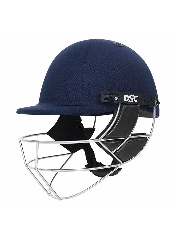 Defender Cricket Helmet | Navy | Size: Medium | For Men & Boys | Adjustable Steel Grill | Back Support Strap | Lightweight