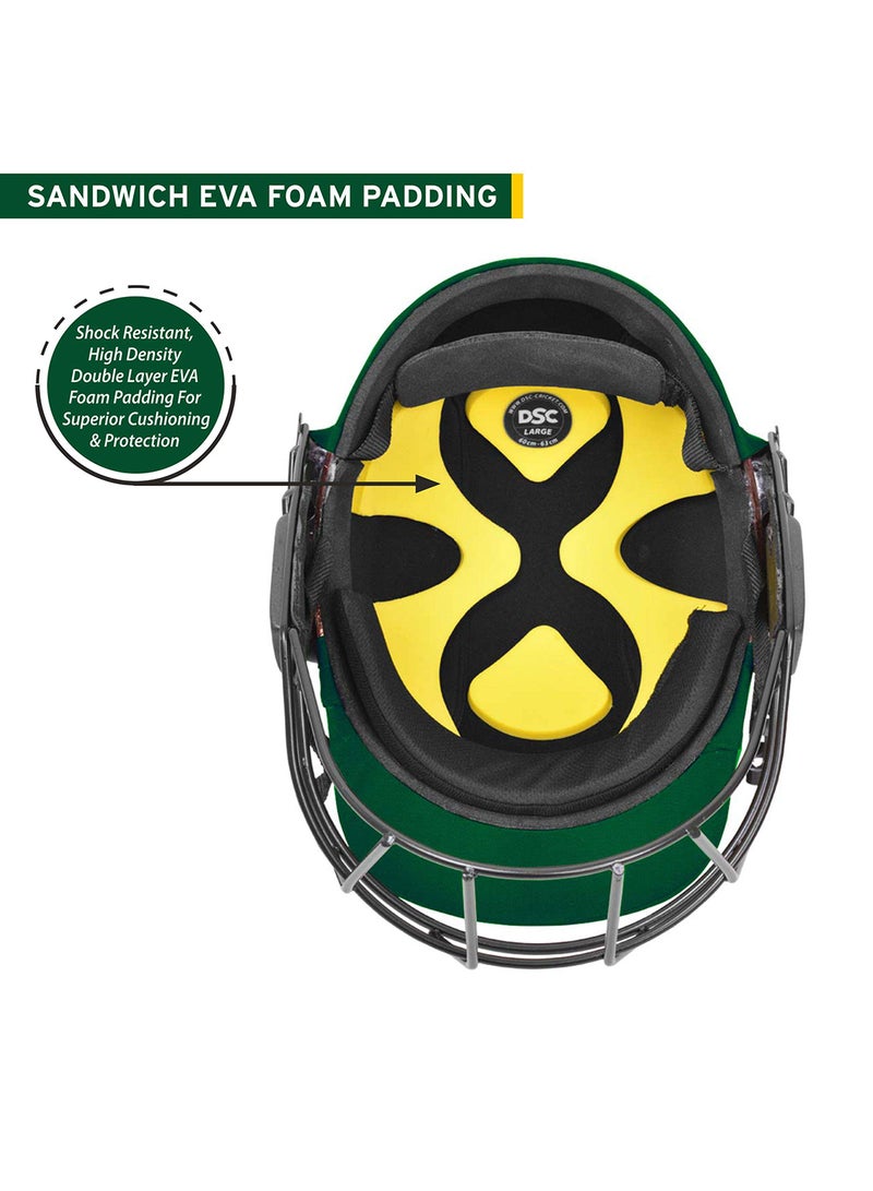 Avenger PRO Premium Cricket Helmet | For Men & Boys | Fixed Spring Steel Grill | Back Support Strap | Neck Guard | Lightweight
