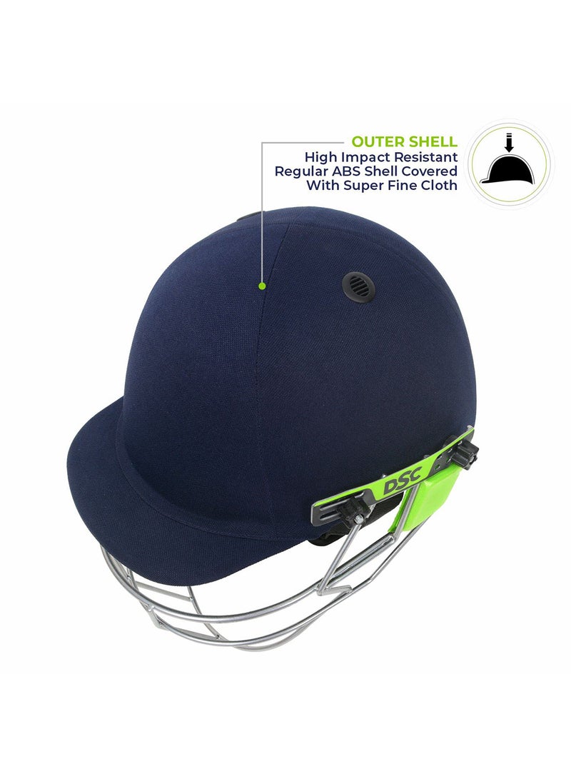 EDGE PRO Cricket Helmet | Color: Navy Blue | Size-Medium | For Men & Boys | Material: ABS | Adjustable Steel Grill | Head Fit Adjuster | Light Weight | Neck Guard | Lightweight | Adjustable Strap