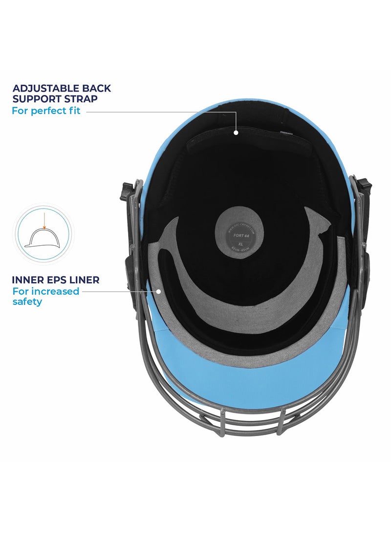 FORT44 Cricket Helmet for Men & Boys | Adjustable Steel Grill | Light Weight | Size : Medium