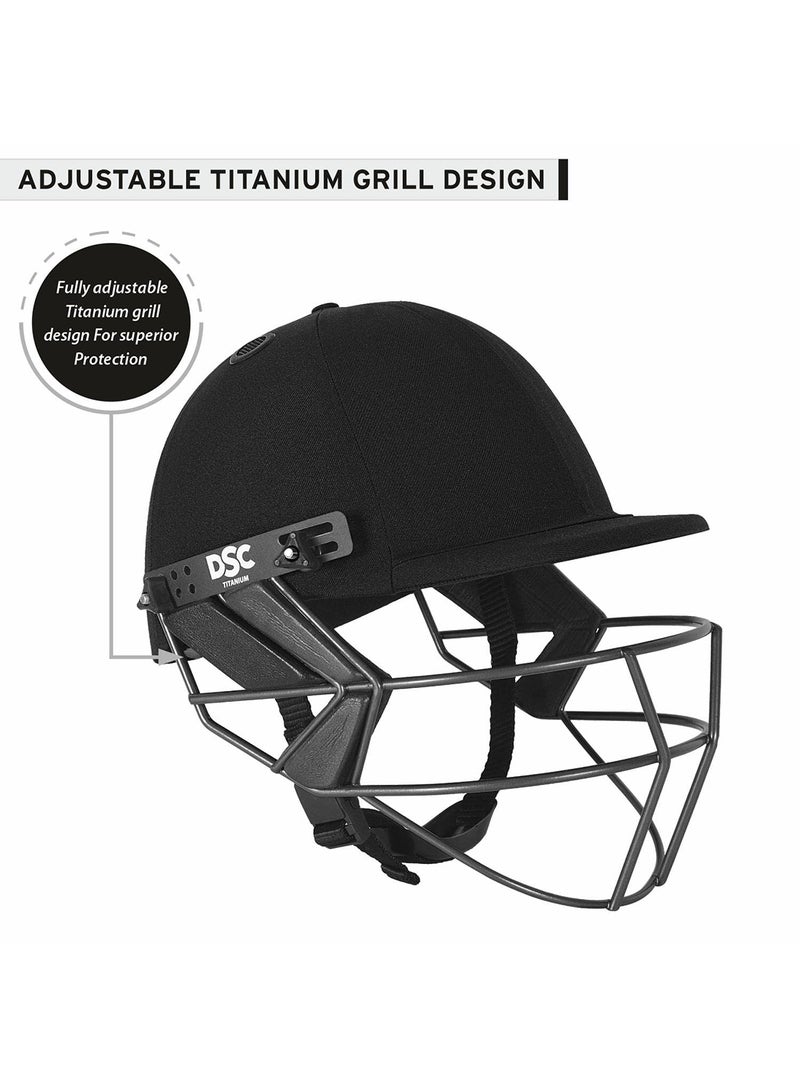 Fort 44 LITE Titanium Cricket Helmet for Men & Boys |Adjustable Titanium Grill | Light Weight | Size : Small