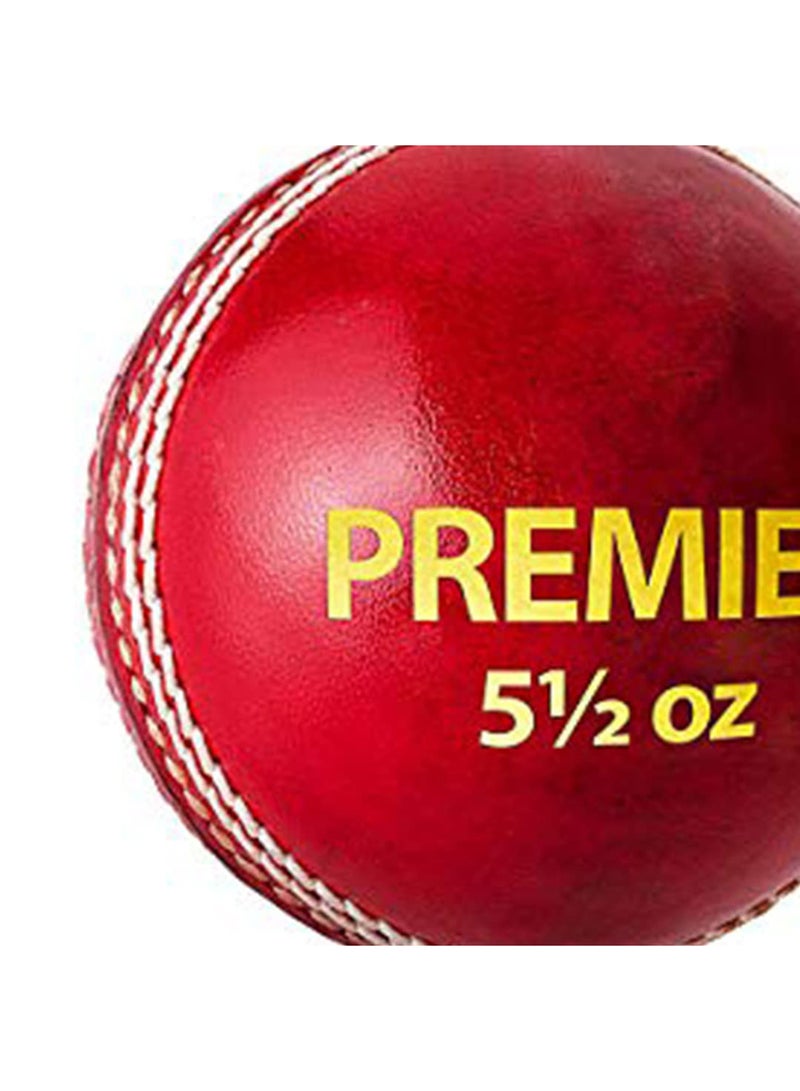 Premier Leather Cricket Ball | Water Proofed Leather Ball | Suitable for Practice Game | Tournament Game | Top Quality Cork