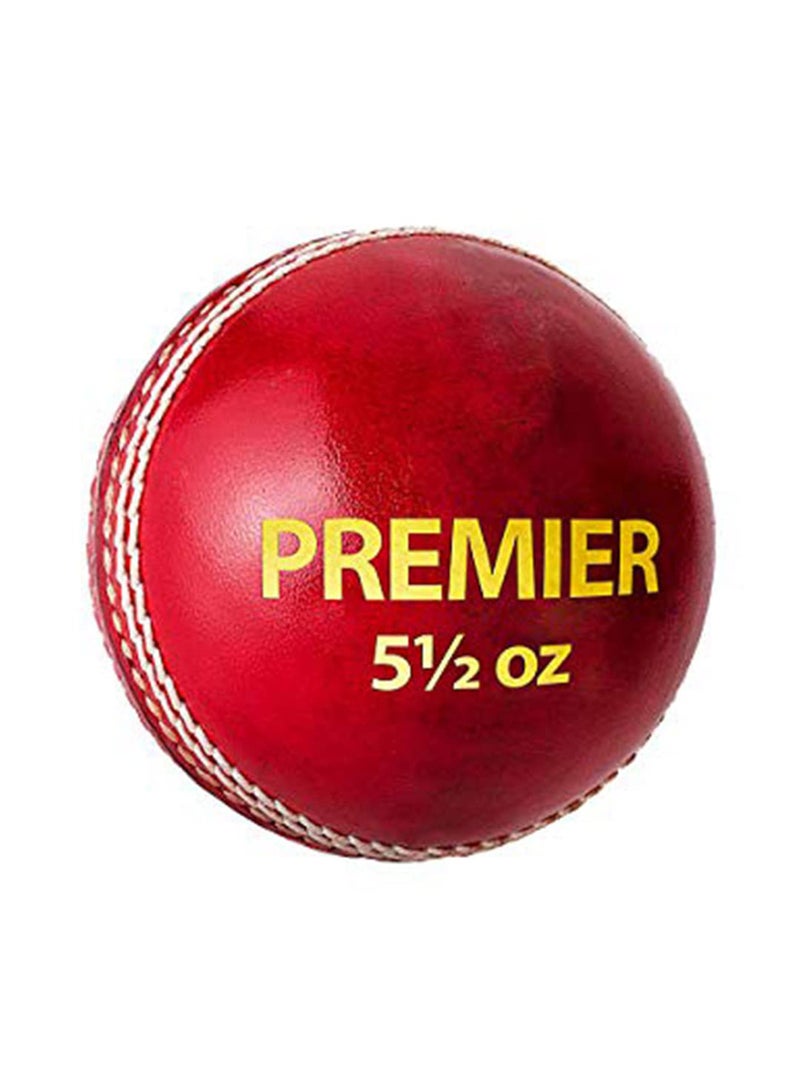Premier Leather Cricket Ball | Water Proofed Leather Ball | Suitable for Practice Game | Tournament Game | Top Quality Cork