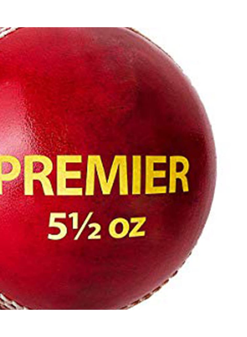 Premier Leather Cricket Ball | Water Proofed Leather Ball | Suitable for Practice Game | Tournament Game | Top Quality Cork