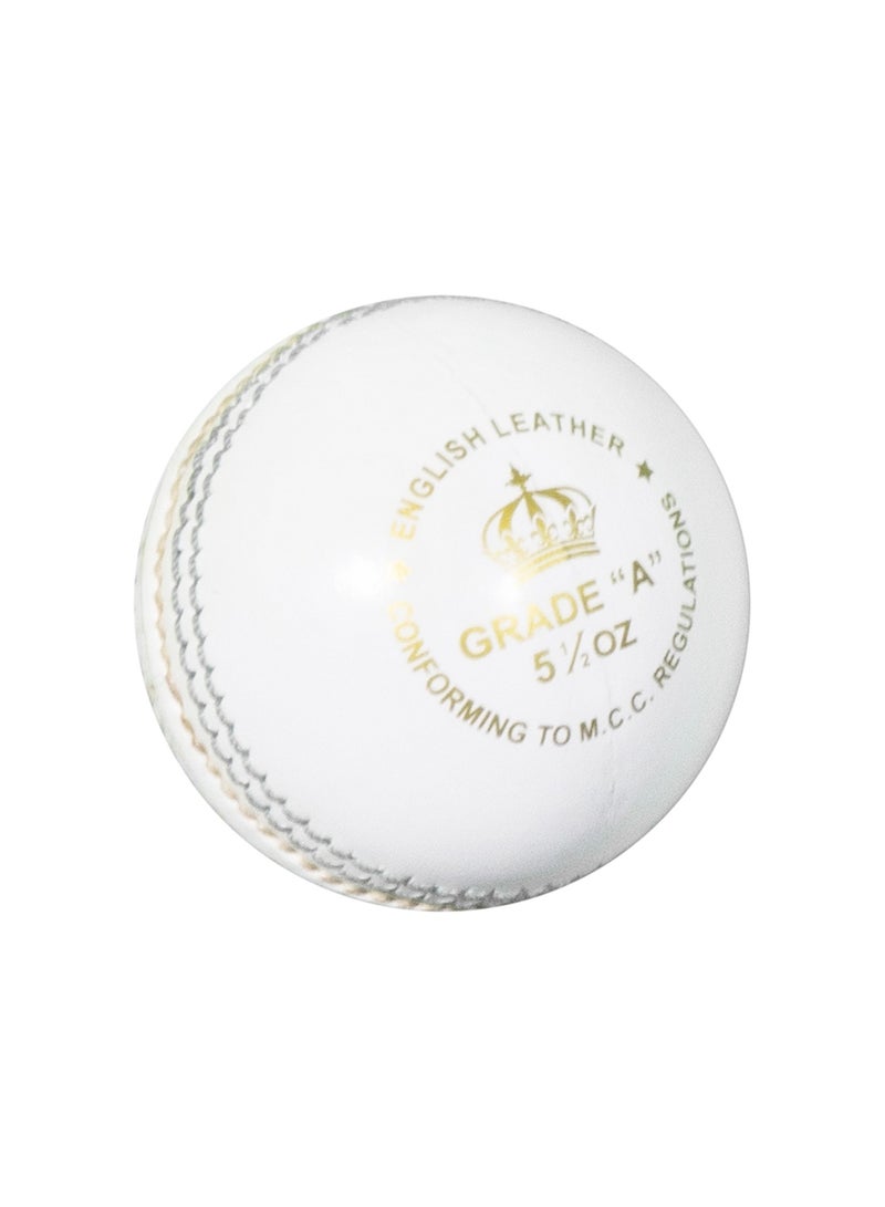 Match Leather Cricket Ball - Premium - White