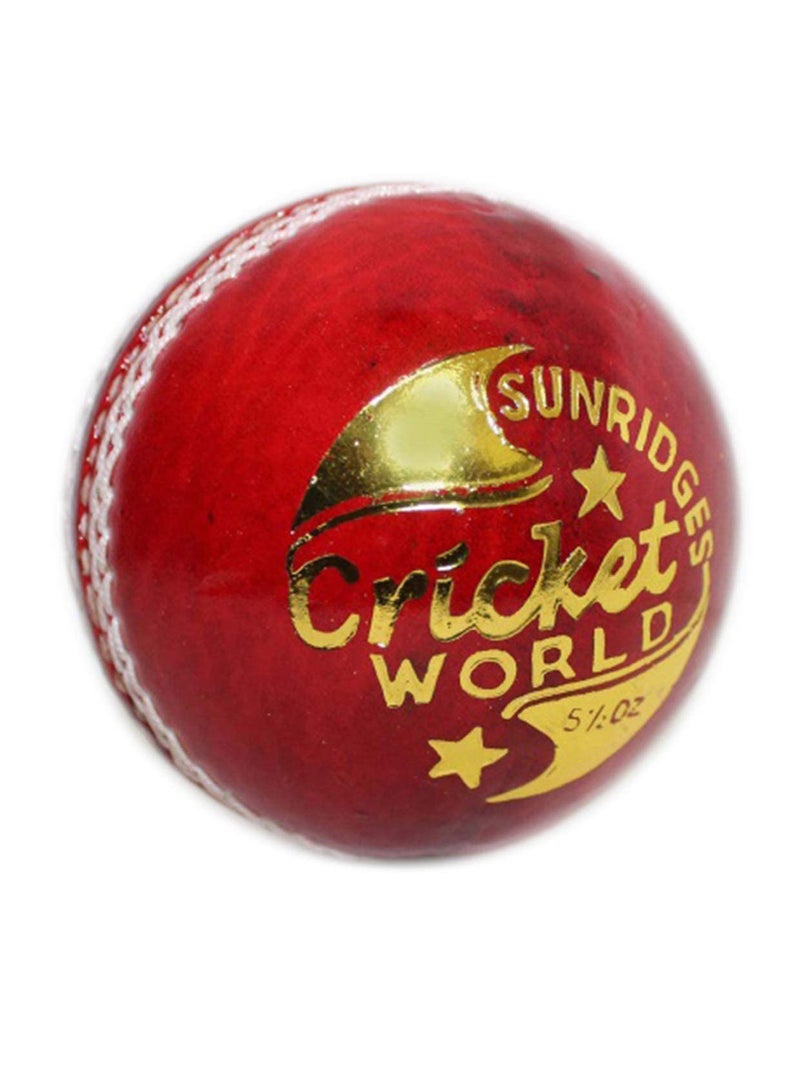 Cricket Ball | Water Proofed Leather Ball | Red | Suitable for Practice Game | Tournament Game | Top Quality Cork