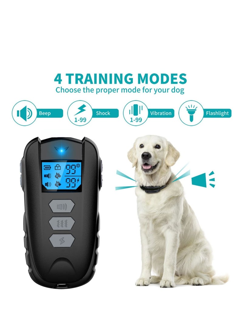 Dog Training Collar, Dog Shock Collar with 1650Ft Remote, IPX7 Waterproof Dog Collar with Beep