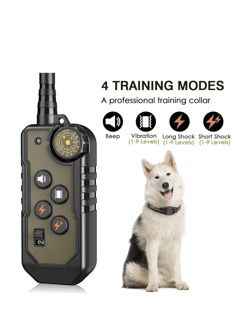 Dog Training Collar Waterproof Shock Collars for Dog with Remote, 4 Training Modes, 2 Shock Modes, Beep, and Vibration, Rechargeable Electric Dog Shock Collar for Medium Large Dogs