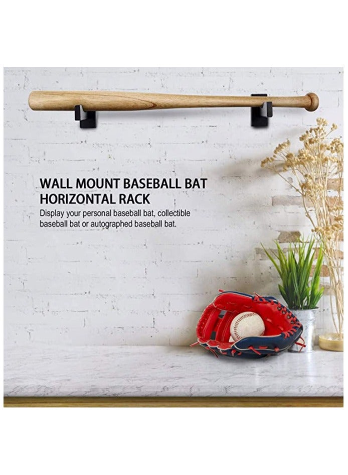 Baseball Bat Display Stand 2PCS Baseball Bat Display Case Sturdy Baseball Bat Stand Baseball Bat Display Holder Baseball Bat Horizontal Rack Baseball Bat Bracket Holder (Solid Wood Wood Grain)