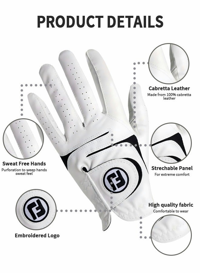 Golf Gloves for Men’s Right Hand,Breathable, Long Lasting Golf Glove，Slip Palm Pu Premium Leather Soft Durable Comfortable Glove,Outdoor Sports Gloves