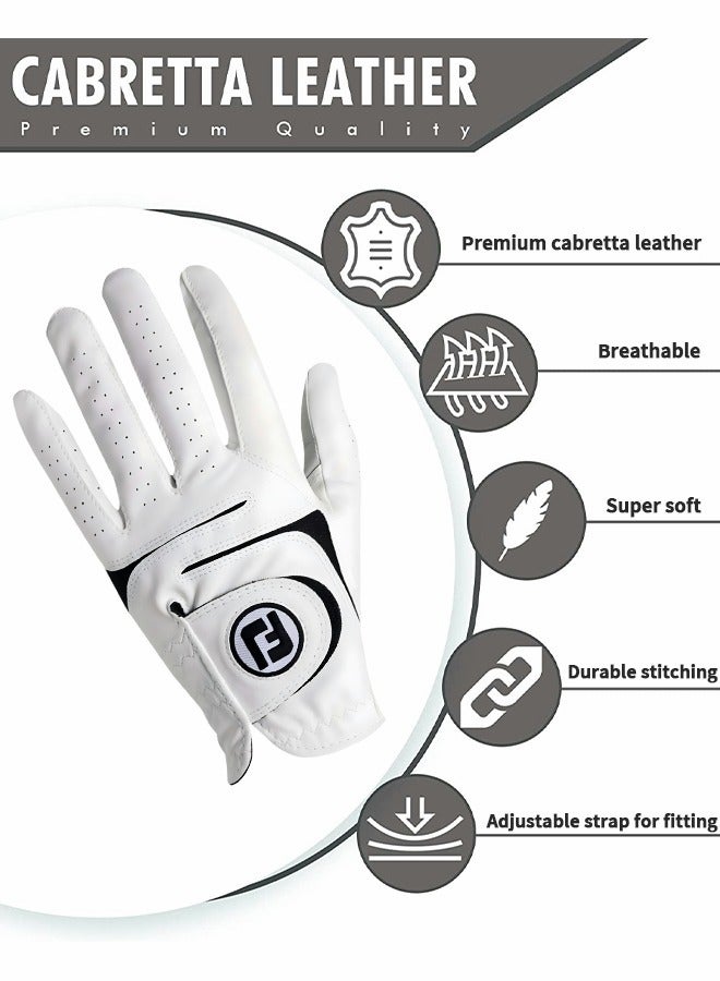 Golf Gloves for Men’s Right Hand,Breathable, Long Lasting Golf Glove，Slip Palm Pu Premium Leather Soft Durable Comfortable Glove,Outdoor Sports Gloves