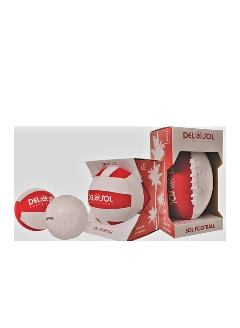 Delsol Volleyball ball Changes Color  From White To Red 1 Piece