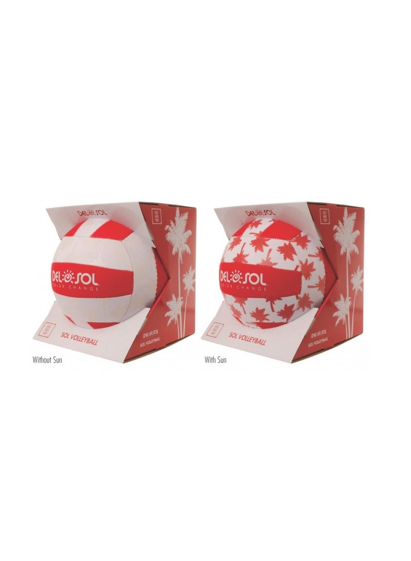 Delsol Volleyball ball Changes Color  From White To Red 1 Piece