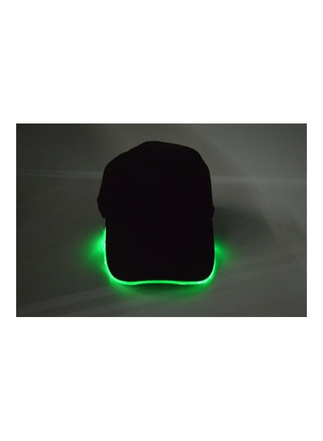 LED Light Glow Club Party Sports Athletic Black Fabric Travel Hat Cap Red Light 25*25*25cm