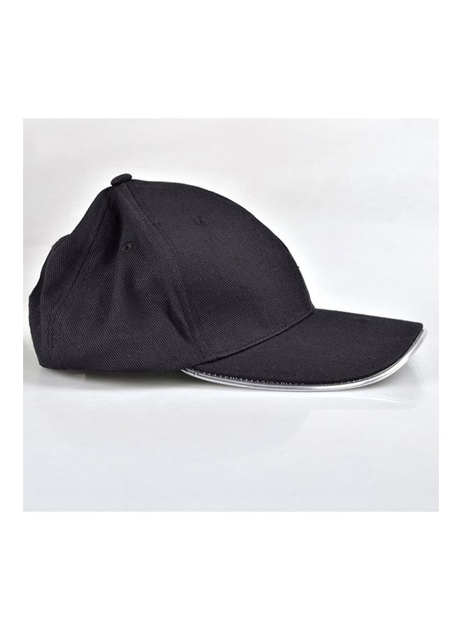 LED Light Glow Club Party Sports Athletic Black Fabric Travel Hat Cap Red Light 25*25*25cm