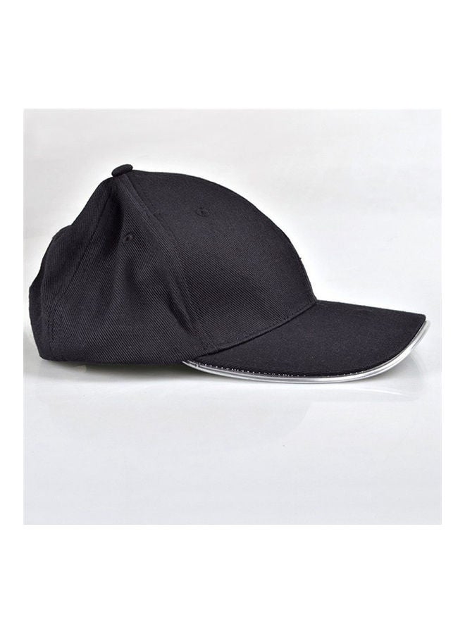 LED Light Glow Club Party Sports Athletic Black Fabric Travel Hat Cap Red Light 25*25*25cm
