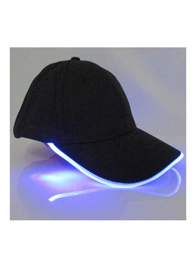 LED Light Glow Club Party Sports Athletic Black Fabric Travel Hat Cap Red Light 25*25*25cm
