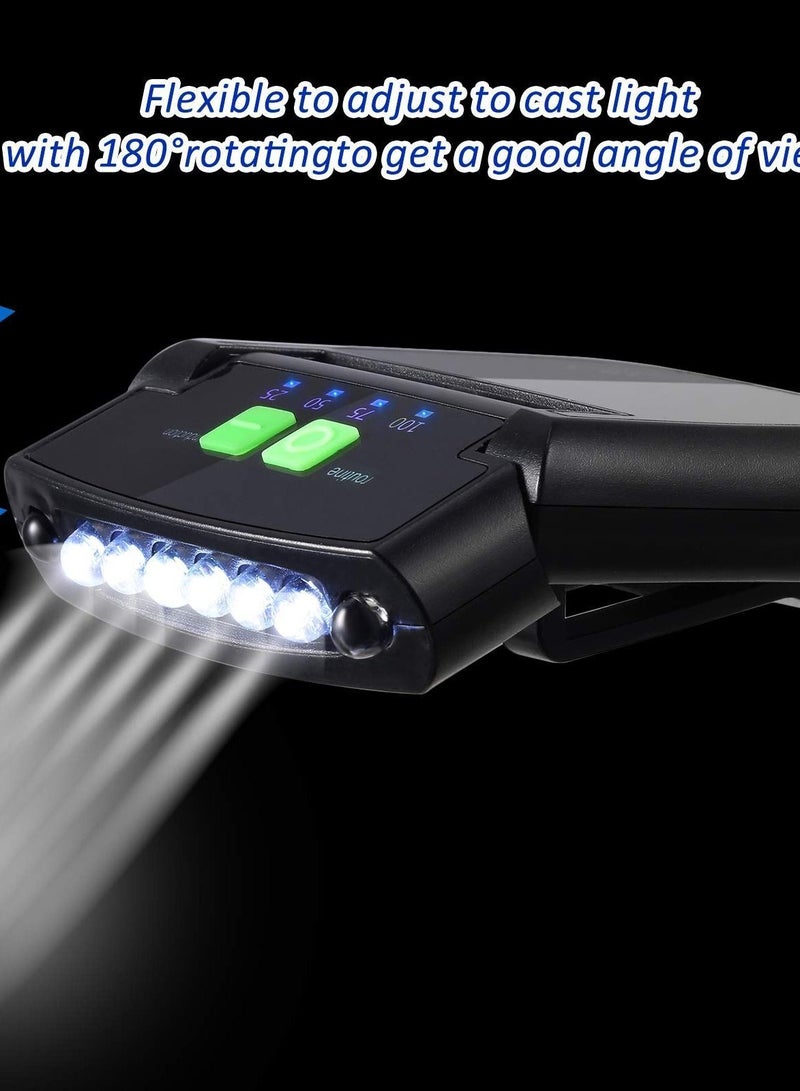 LED Clip on Cap Lights USB Rechargeable Flashlight Waterproof Ultra Bright Hands-Free Hat Light Headlamp for Fishing Camping Hand Work (2 Pieces )