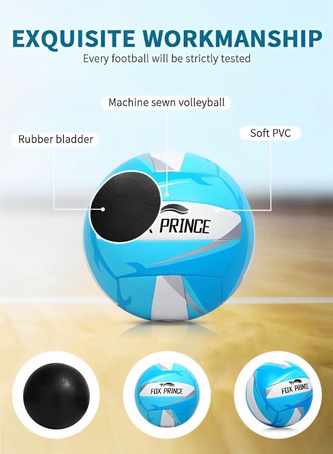 Official Size 5 Volleyball, Waterproof Soft Indoor Outdoor Volleyball  for Beach Play, Game,Gym,Training Soft Beach Sand Volleyball for Beginner Teenager Adult(With Pump)