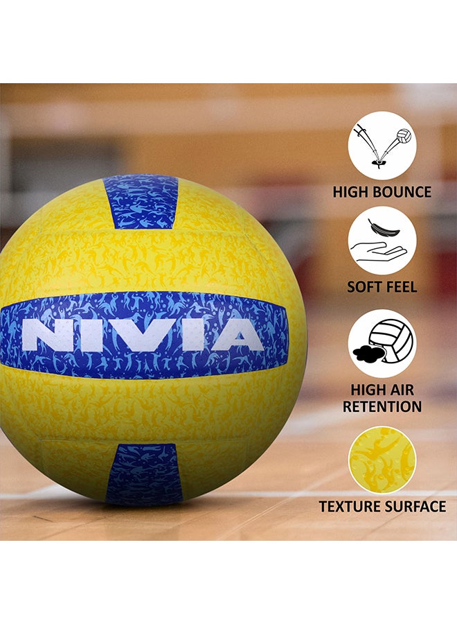 G-2020 Rubber Volleyball | Size: 4 | Laminated | 18 Panels | for Indoor & Outdoor Matches | Machine Stitch | Butyl Bladder | High Air Retention