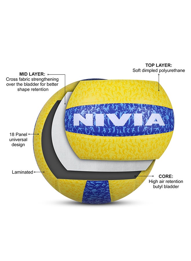 G-2020 Rubber Volleyball | Size: 4 | Laminated | 18 Panels | for Indoor & Outdoor Matches | Machine Stitch | Butyl Bladder | High Air Retention