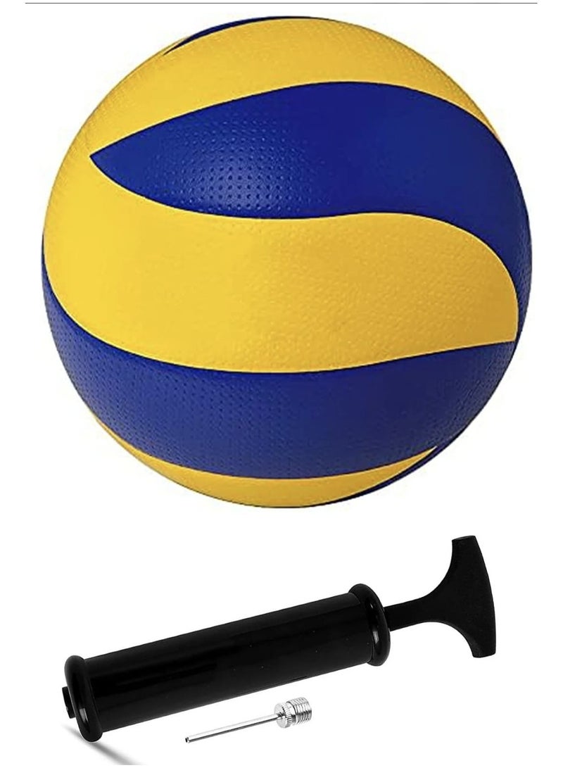 Volleyball with pump made of high-quality material yellow blue size 5