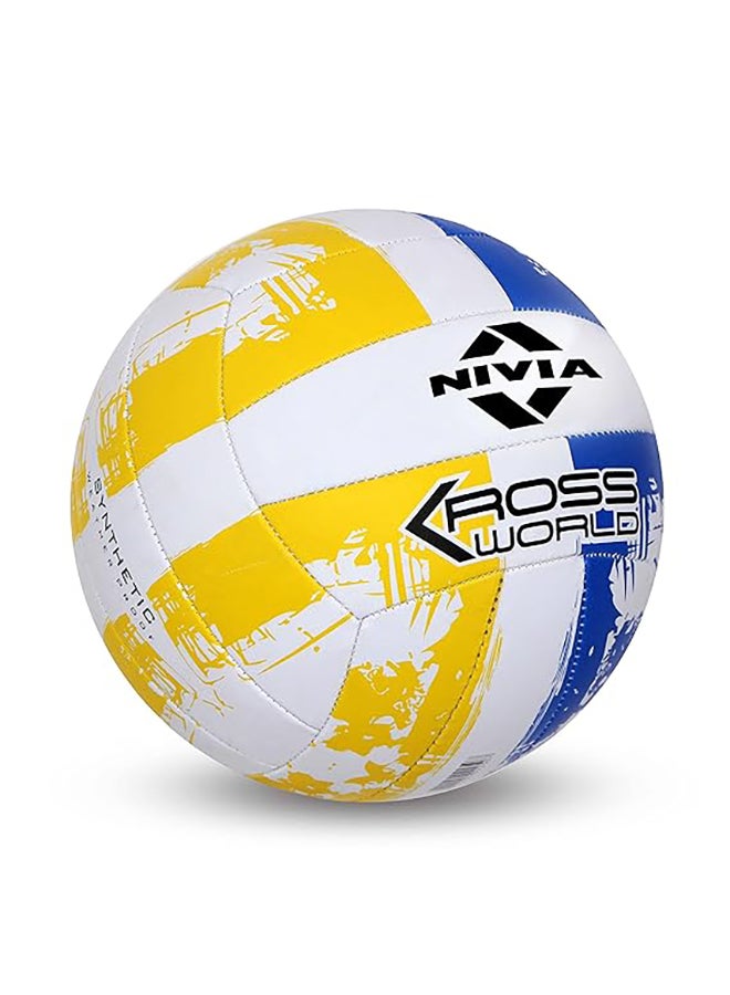 Kross Rubber Hand Stitched Volleyball | Size: 4 | 18 Panels | Machine Rubber Stitched | for Indoor & Outdoor | for Training or Recreational