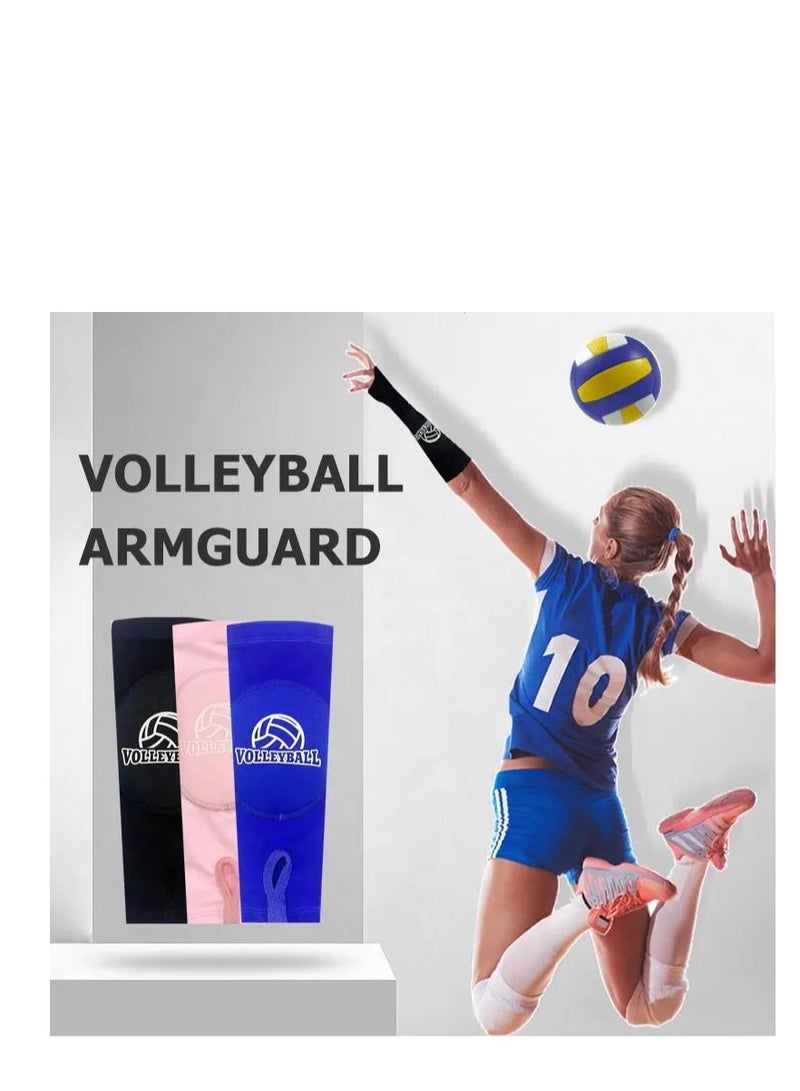 3 Pairs Volleyball Arm Sleeves Passing Hitting Forearm with Protection Pad and Thumb Hole Training Gear for Women Girls