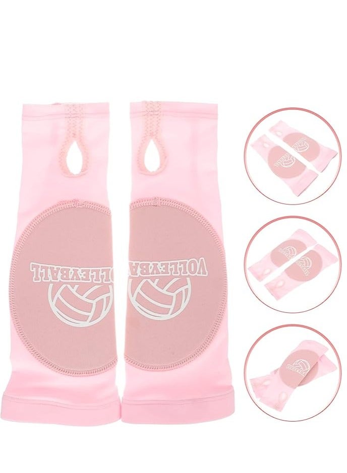 1 Pair Volleyball Arm Sleeves Passing Forearm Sleeves with Protection Pad/Thumbhole Arm Sleeves for Girls Boys Kids Youth Volleyball Training Protect Arms from Sting