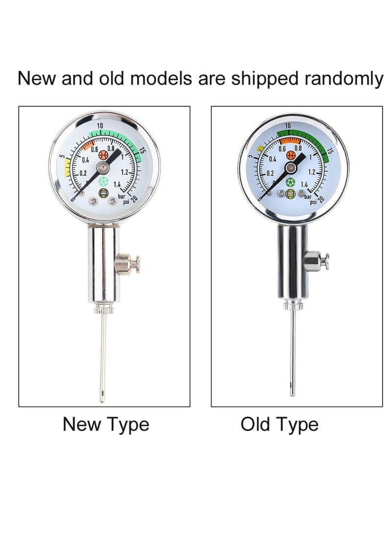 Air Pressure Gauge for Balls, 0-20 psi Mini Ball Tool Gauge, Portable Test Adjust The Basketball Football Volleyball, 1 Pcs