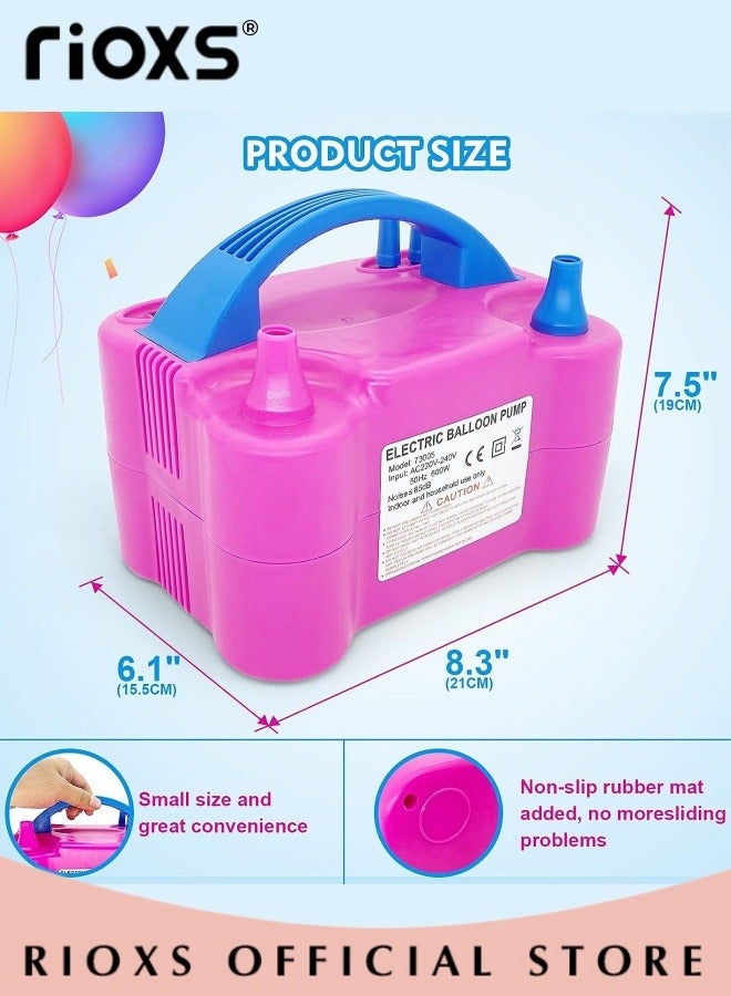 Electric Balloon Pump Multi Colour Electric Balloon Pump Portable Blower Double Nozzle Balloon Inflator for Event and Party Decoration