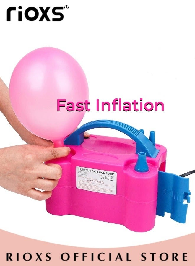 Electric Balloon Pump Multi Colour Electric Balloon Pump Portable Blower Double Nozzle Balloon Inflator for Event and Party Decoration