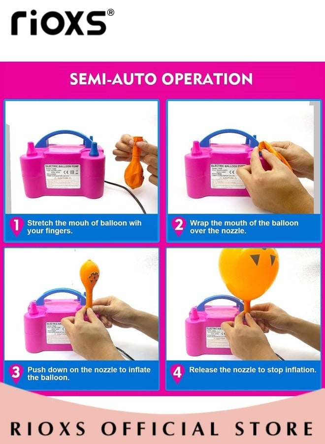 Electric Balloon Pump Multi Colour Electric Balloon Pump Portable Blower Double Nozzle Balloon Inflator for Event and Party Decoration