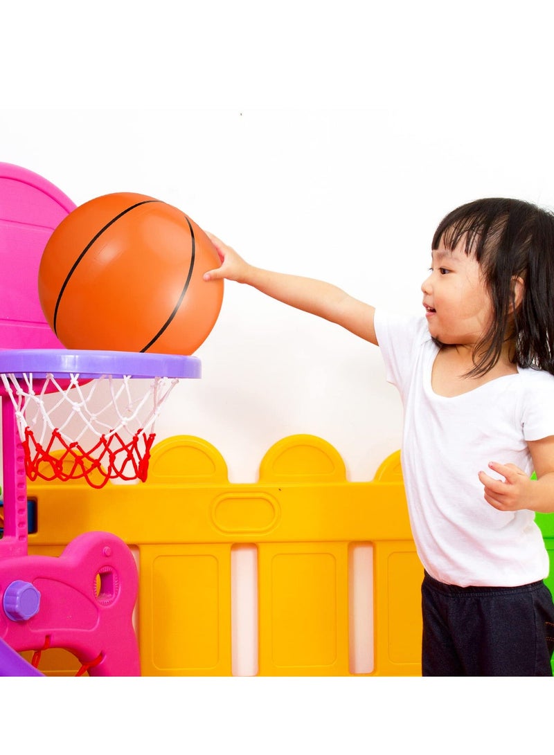 Inflatable Basketball Beach Balls - for Sports-Themed Events, Outdoor Games, Pool Fun, and Summer Water Activities, Kids Ball Playing,Teaching,Party Favors 3 Pcs 9.8 Inch