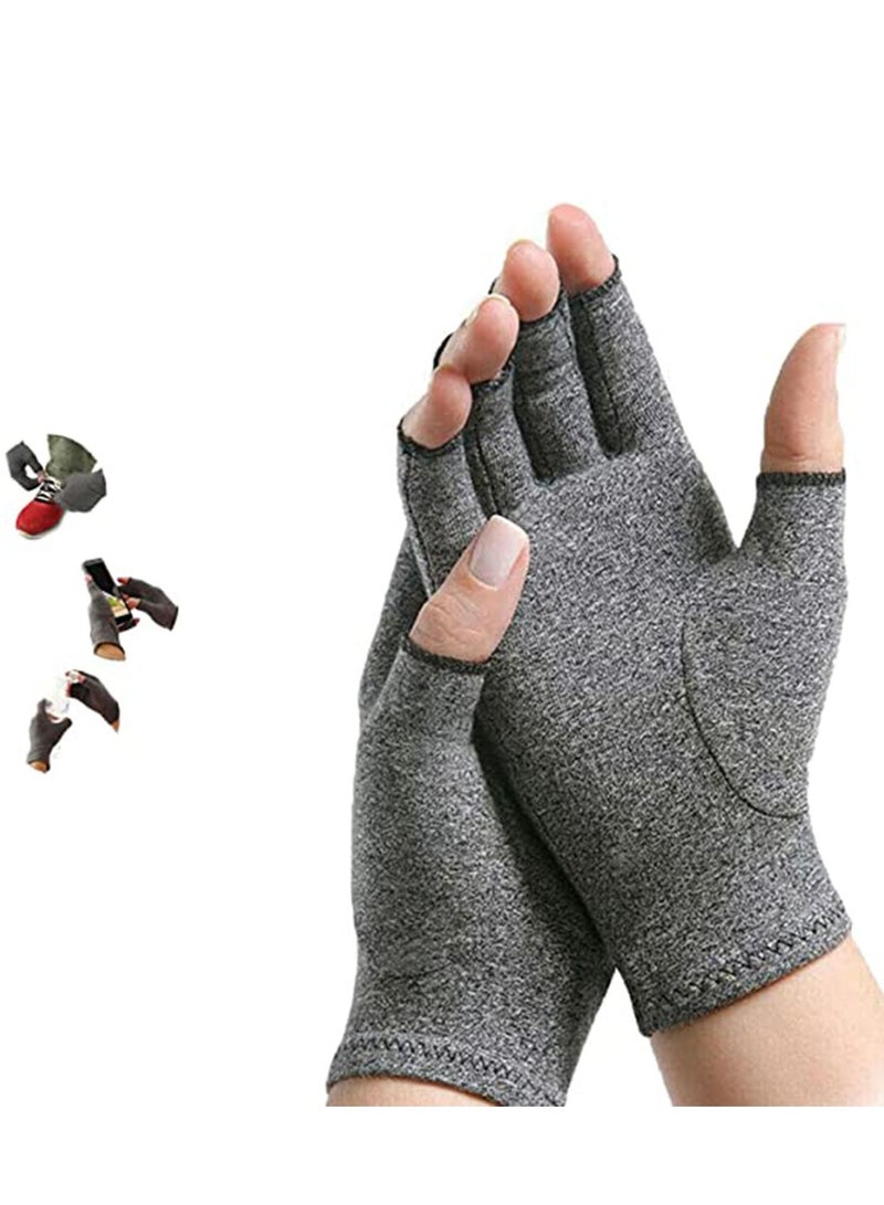 Arthritis Compression Gloves, Women Men for Carpal Tunnel, Rheumatoid, Tendonitis, Fingerless Computer Typing and Daily work Pain Relief- (M) 1 Pair