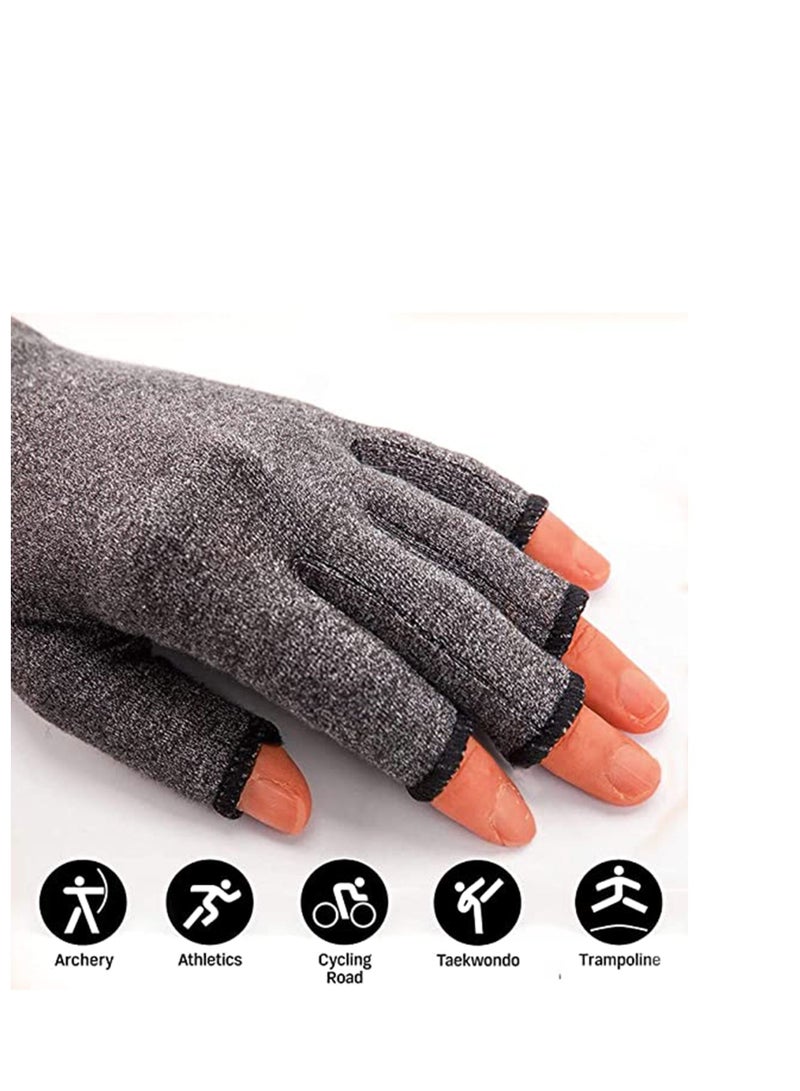 Arthritis Compression Gloves, Women Men for Carpal Tunnel, Rheumatoid, Tendonitis, Fingerless Computer Typing and Daily work Pain Relief- (M) 1 Pair