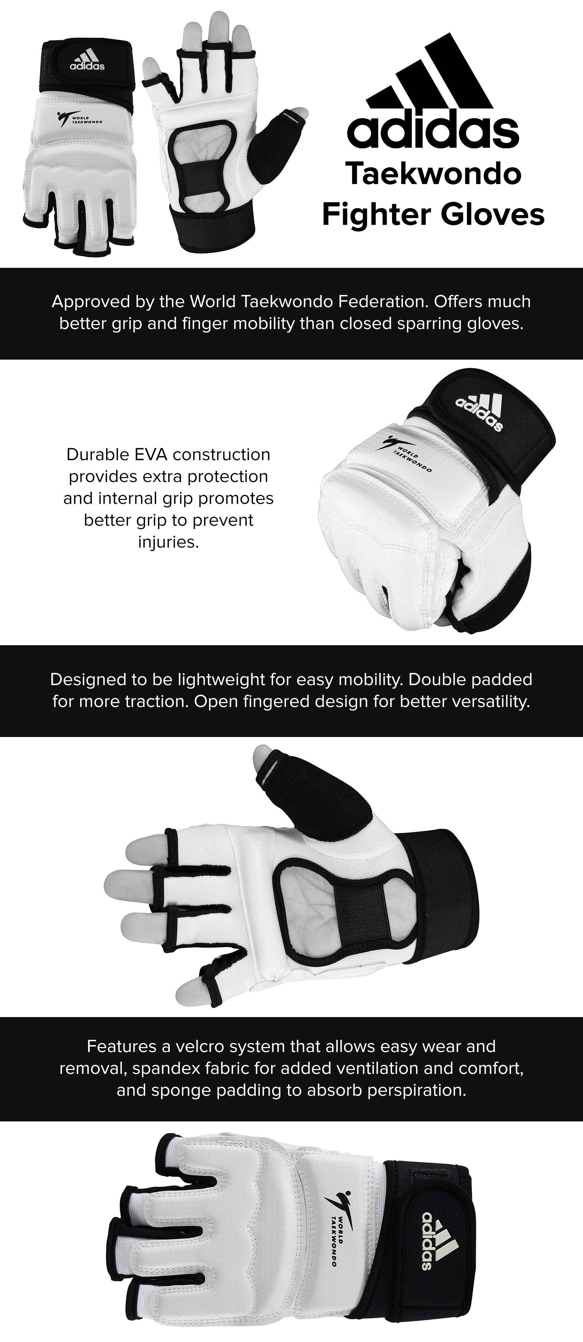 Taekwondo Fighter Gloves - White/Black XL