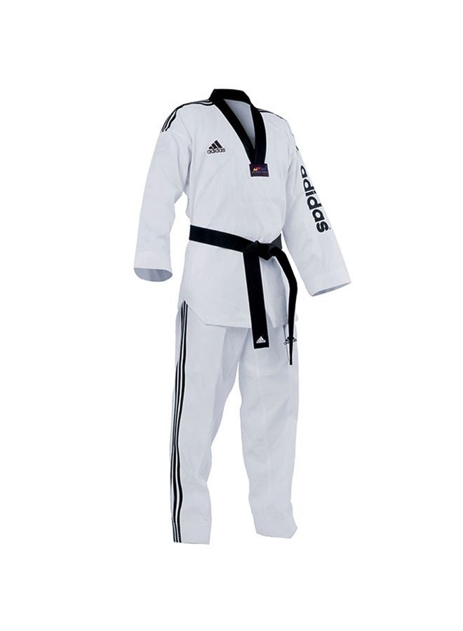 Adi-Supermaster II Taekwondo Uniform - White/Black, 190cm 190cm