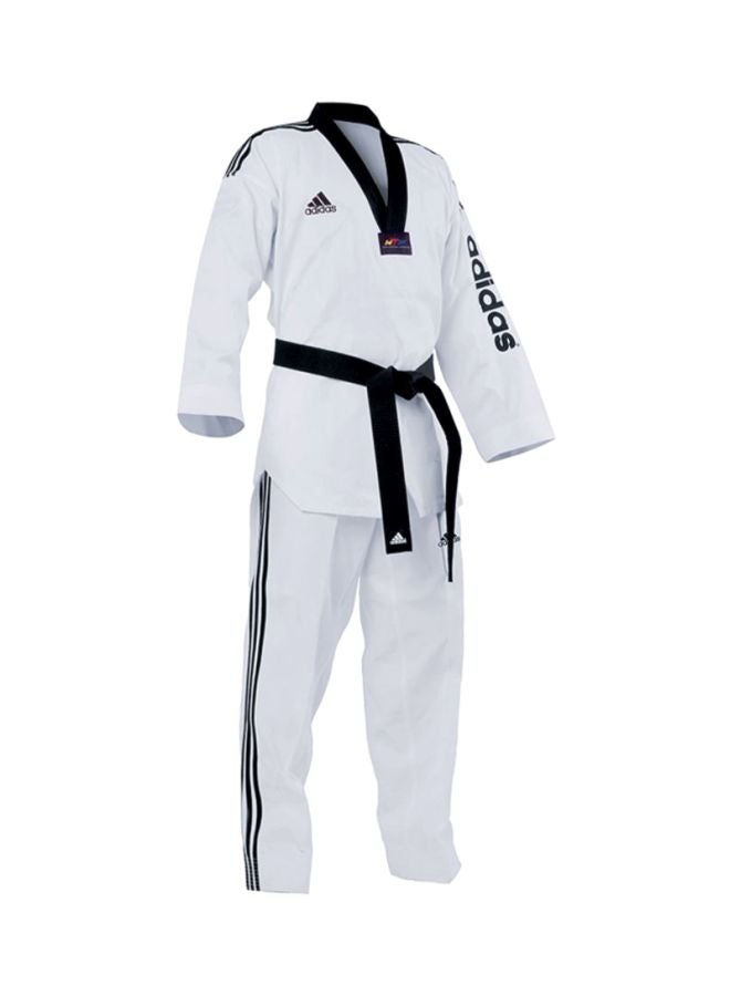 Adi-Supermaster II Taekwondo Uniform - White/Black 180cm