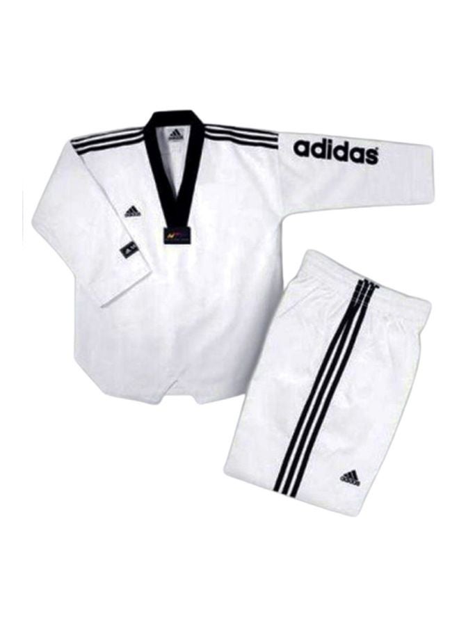 Adi-Supermaster II Taekwondo Uniform - White/Black 180cm