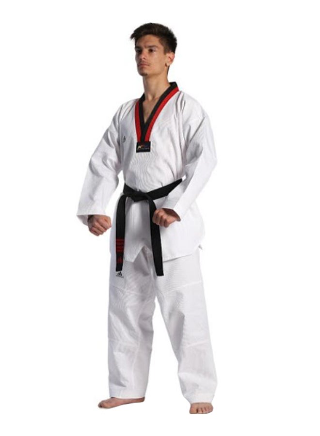 ADI-CLUB Taekwondo Uniform - White/Red-Black 190cm