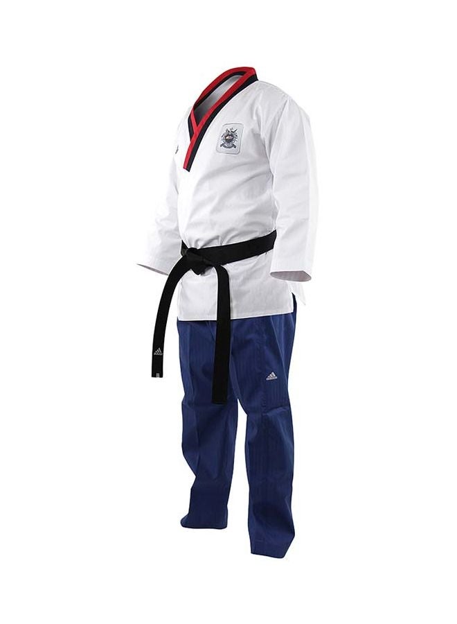 Taekwondo Poomsae Youth Male Uniform - White/L.Blue