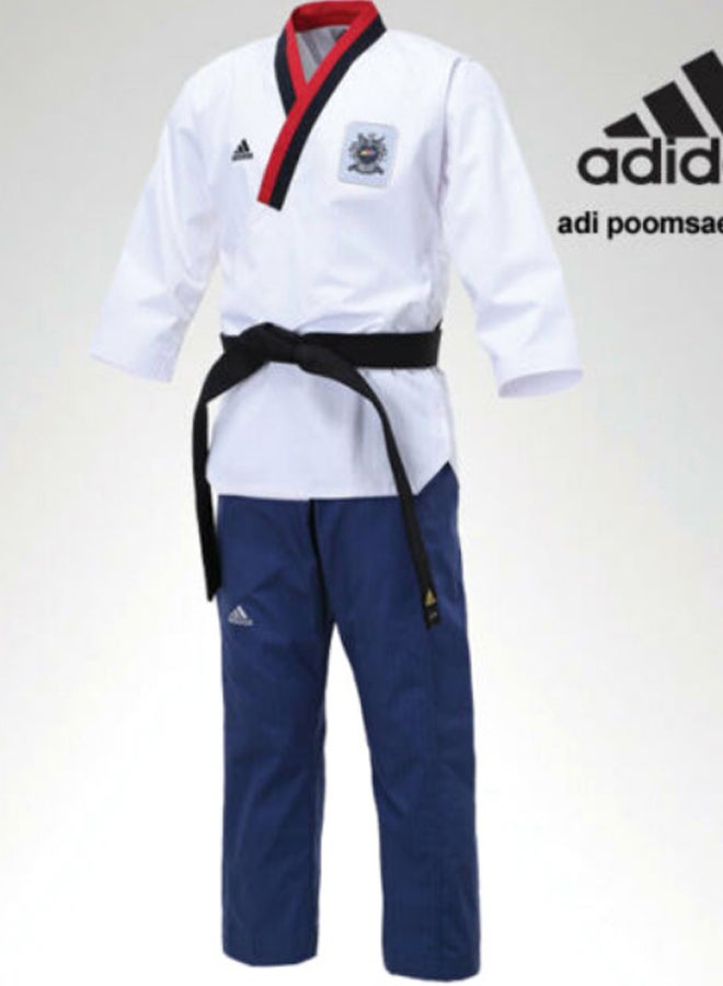 Taekwondo Poomsae Youth Male Uniform - White/L.Blue