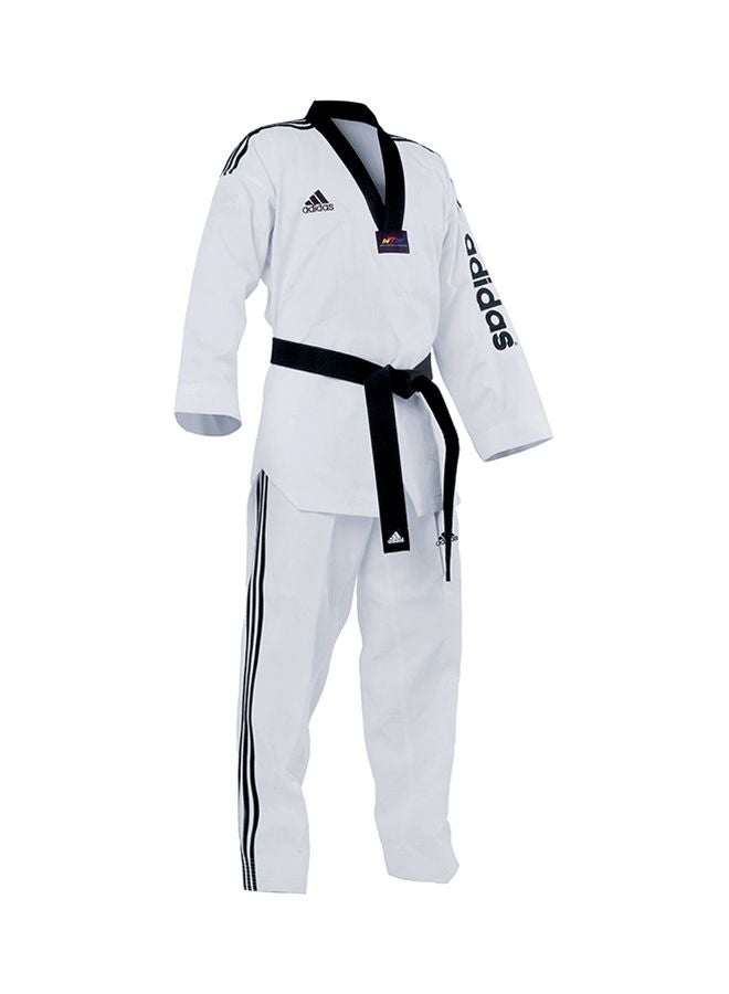 Adi-Supermaster II Taekwondo Uniform - White/Black 160cm