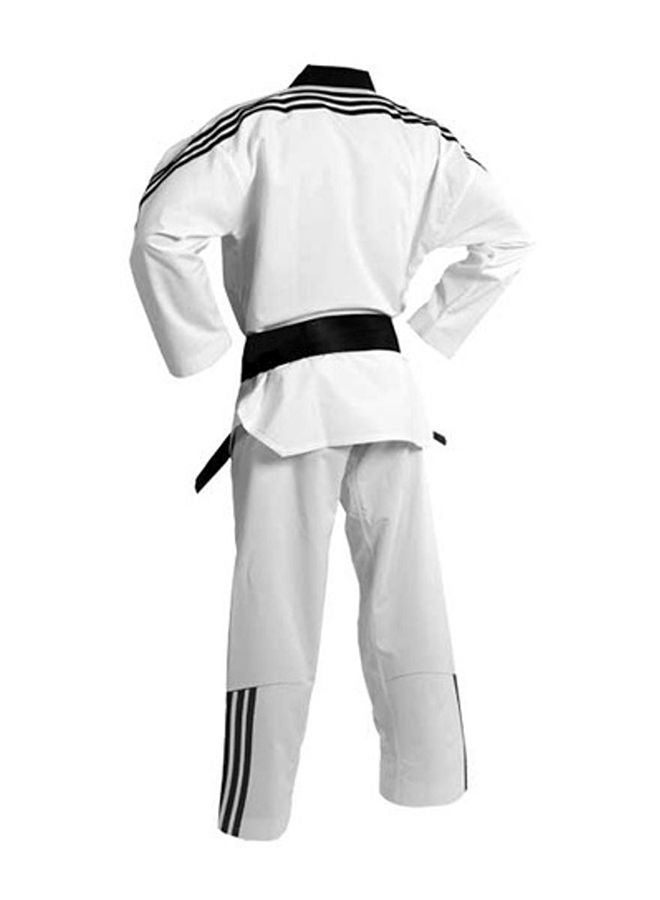 ADI-FLEX Taekwondo Uniform W/ Stripes - White/Black 150cm